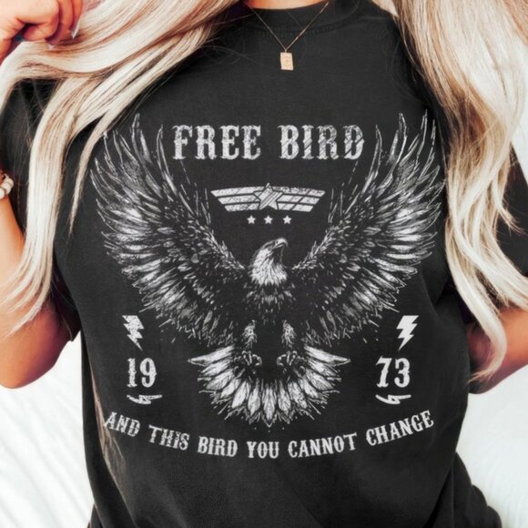Free Bird Shirt, Retro Free Bird T-Shirt, Eagle Shirt Unisex, Custom Band Tee - Picture 2 of 4